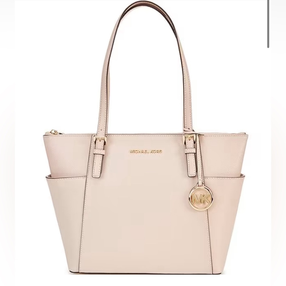 Baby pink Michael Kors tote with gold hardware